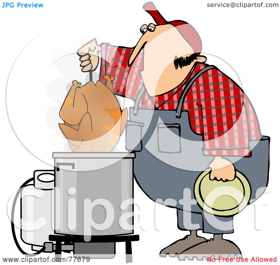 Royalty-Free (RF) Clipart Illustration of a Hillbilly Deep Frying A ...