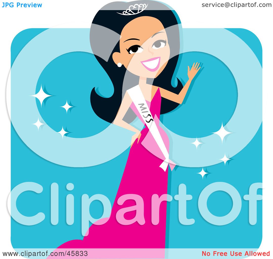 Royalty-free (RF) Clipart Illustration of a Hispanic Beauty Pageant ...