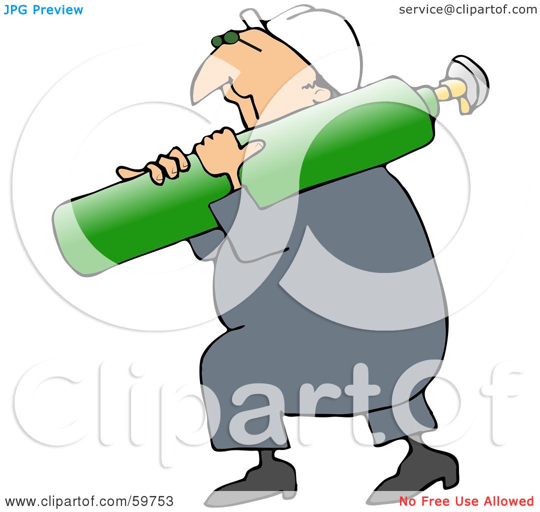 Royalty-Free (RF) Clipart Illustration of a Male Worker Carrying A