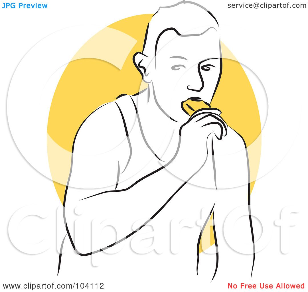 Royalty-Free (RF) Clipart Illustration of a Man Eating a Popsicle by