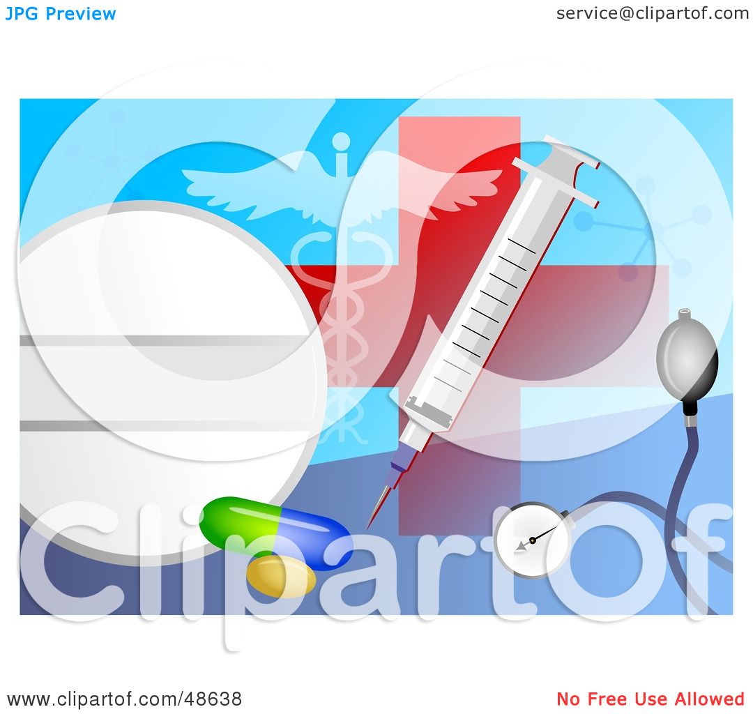 Royalty-Free (RF) Clipart Illustration of a Medical Collage Of A Red ...