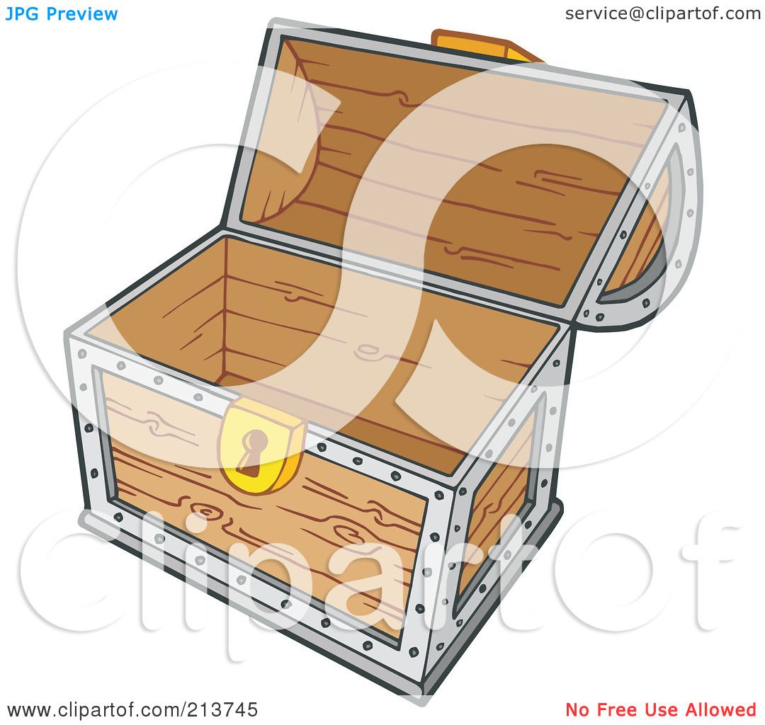 Royalty Free Rf Clipart Illustration Of A Open Empty Treasure
