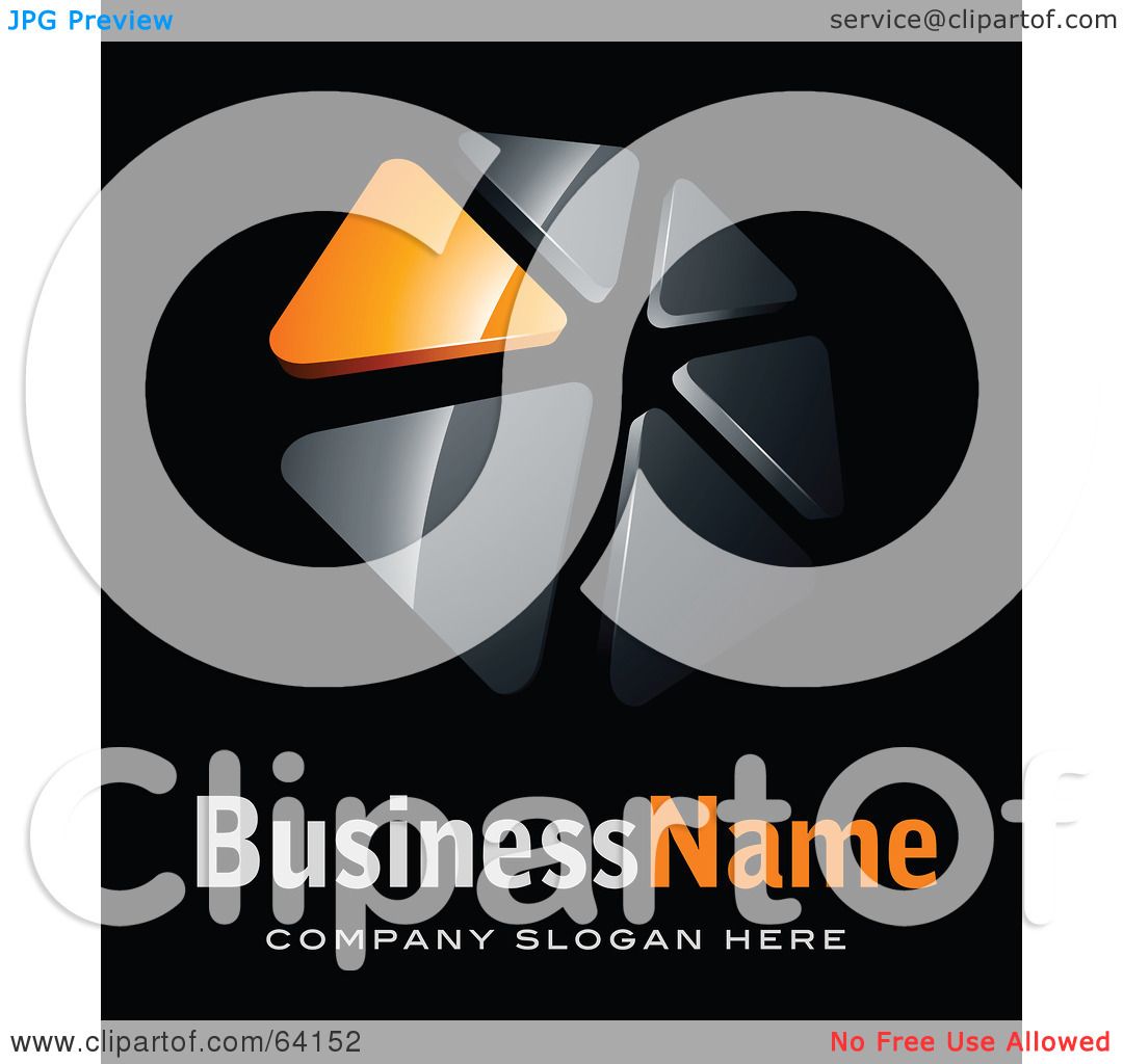Royalty-Free (RF) Clipart Illustration of a Pre-Made Logo Of Orange And