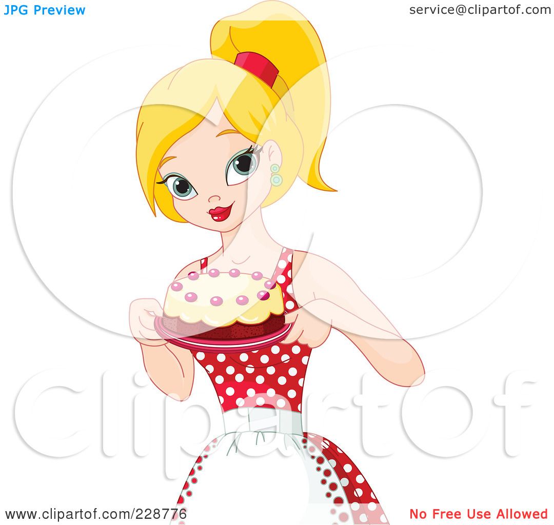 Royalty-Free (RF) Clipart Illustration of a Pretty Blond Woman In A ...
