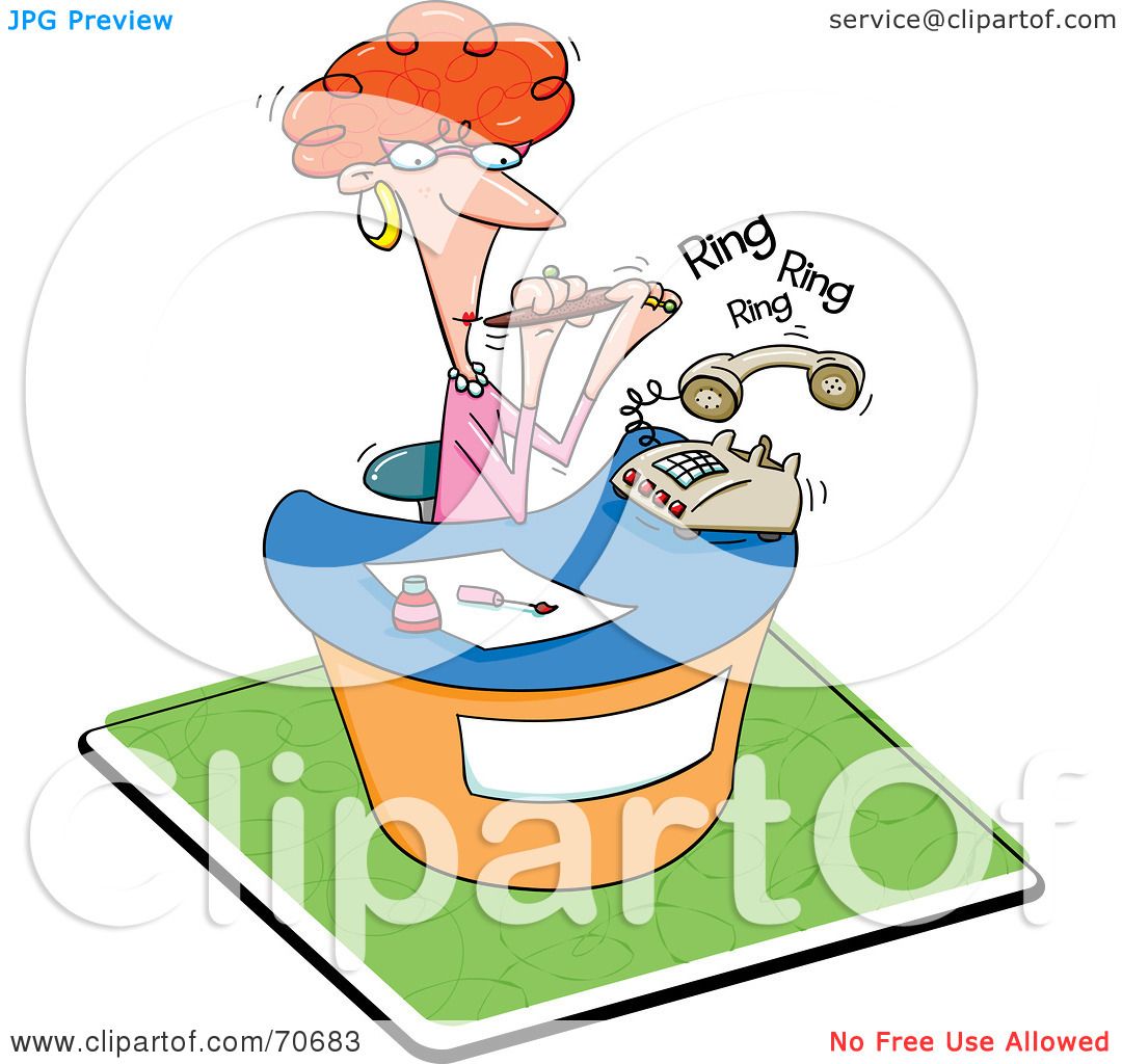 busy receptionist clipart