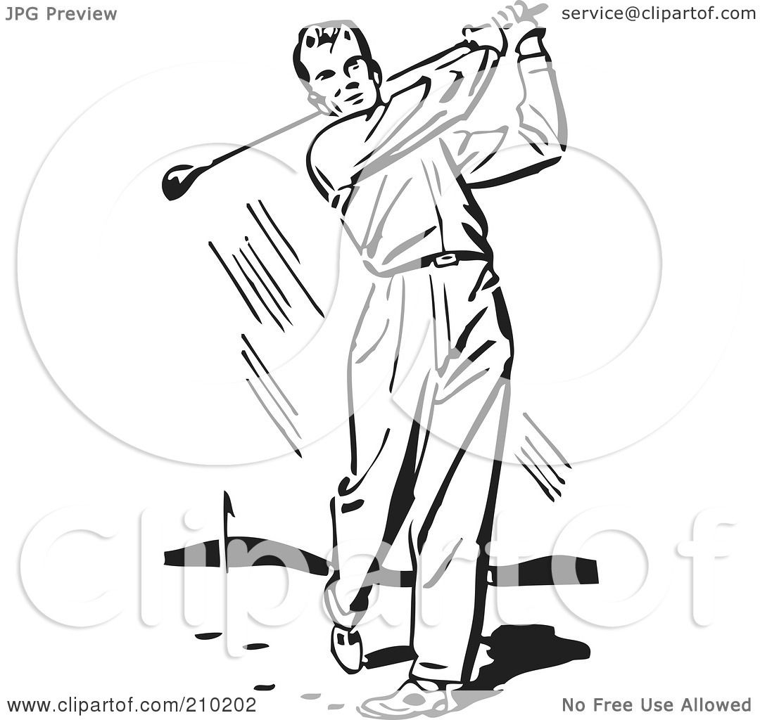 Royalty-Free (RF) Clipart Illustration of a Retro Black And White Male ...
