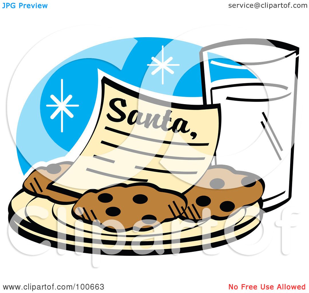 plate of cookies and milk clipart