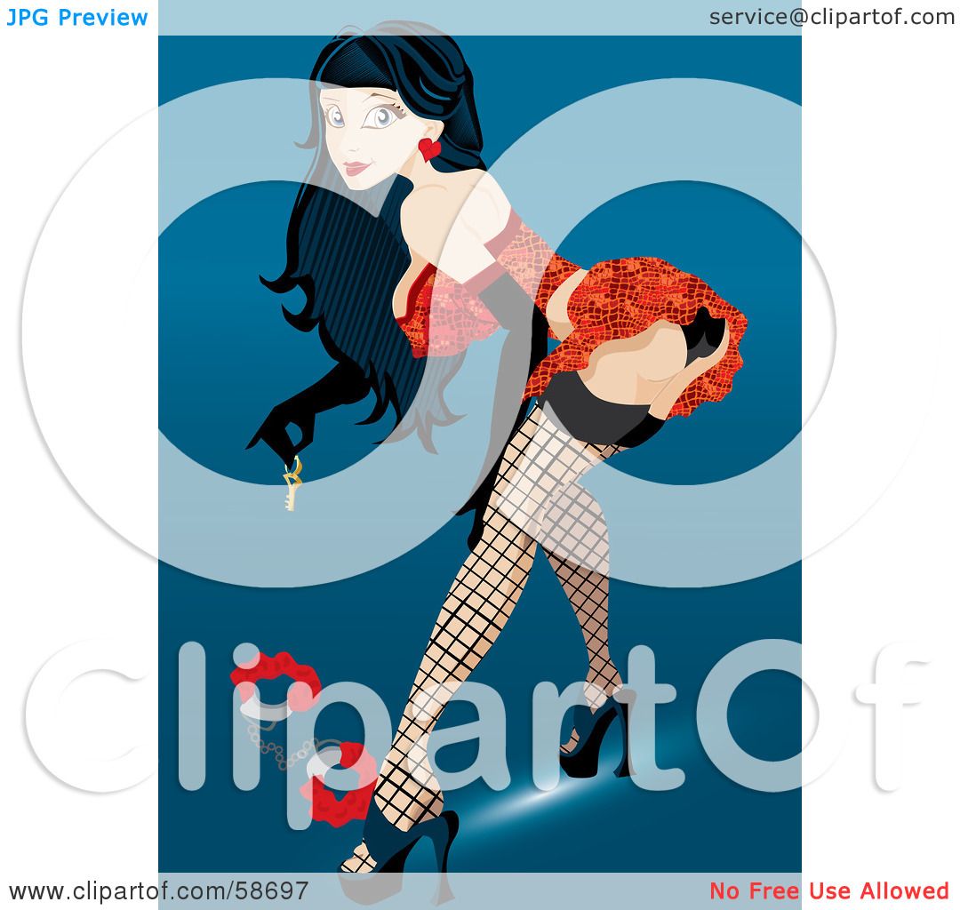 Royalty-free (RF) Clipart Illustration of a Sexy Lady 