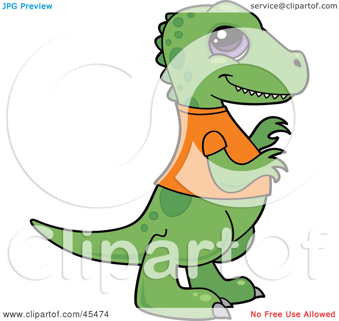 Royalty-Free (RF) Clip Art Illustration of a Cartoon Dinosaur
