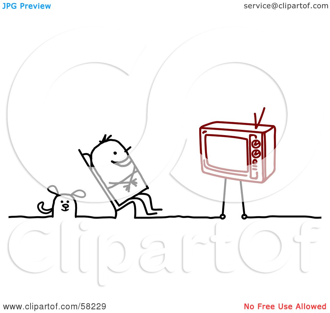 stick figure watching tv