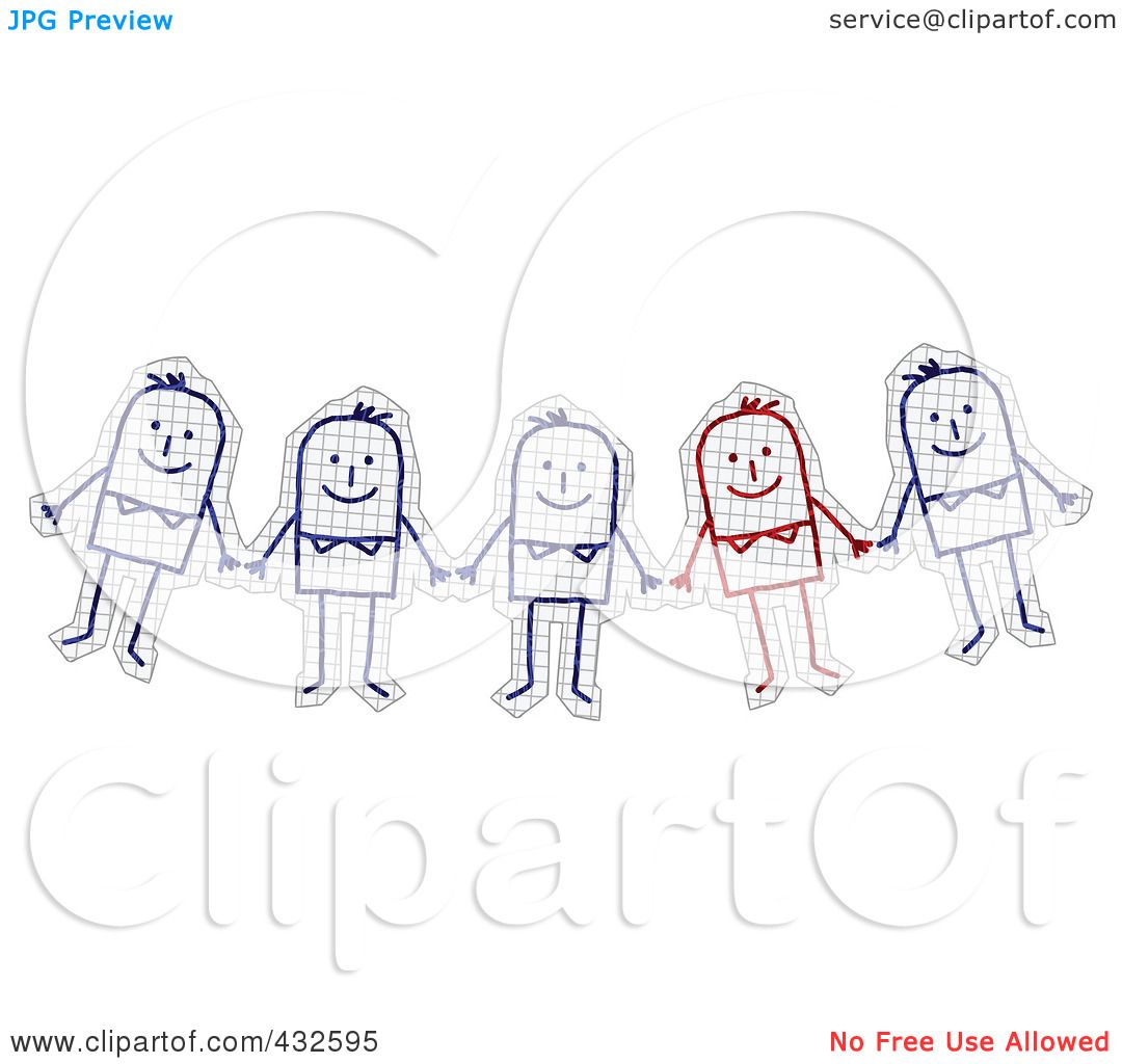 Royalty Free Rf Clipart Illustration Of A Unique Red Stick Man Standing Out Of A Group On