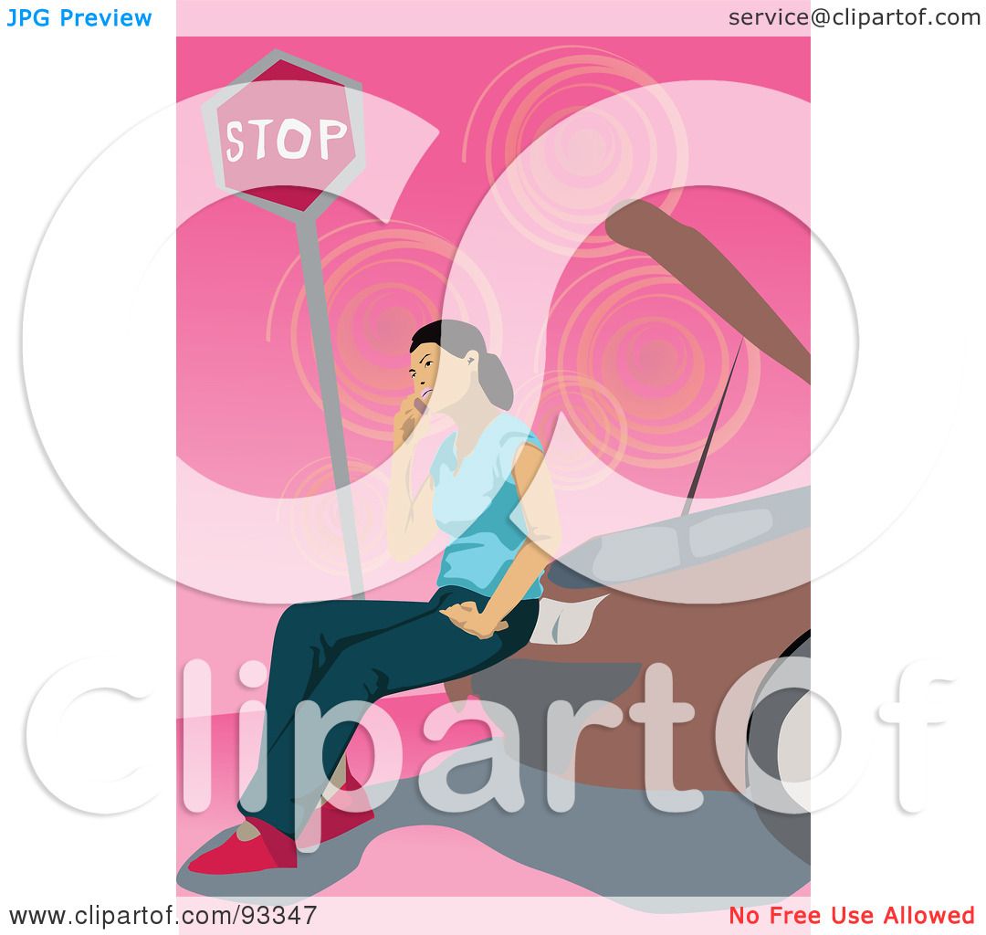 Royalty-Free (RF) Clipart Illustration of a Woman Calling ...