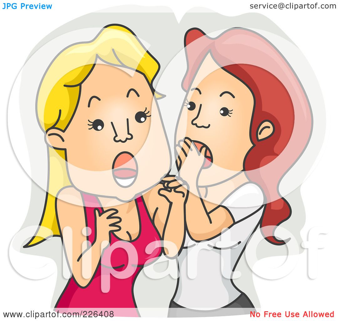 Royalty-Free (RF) Clipart Illustration of a Woman Shocked Over Gossip ...