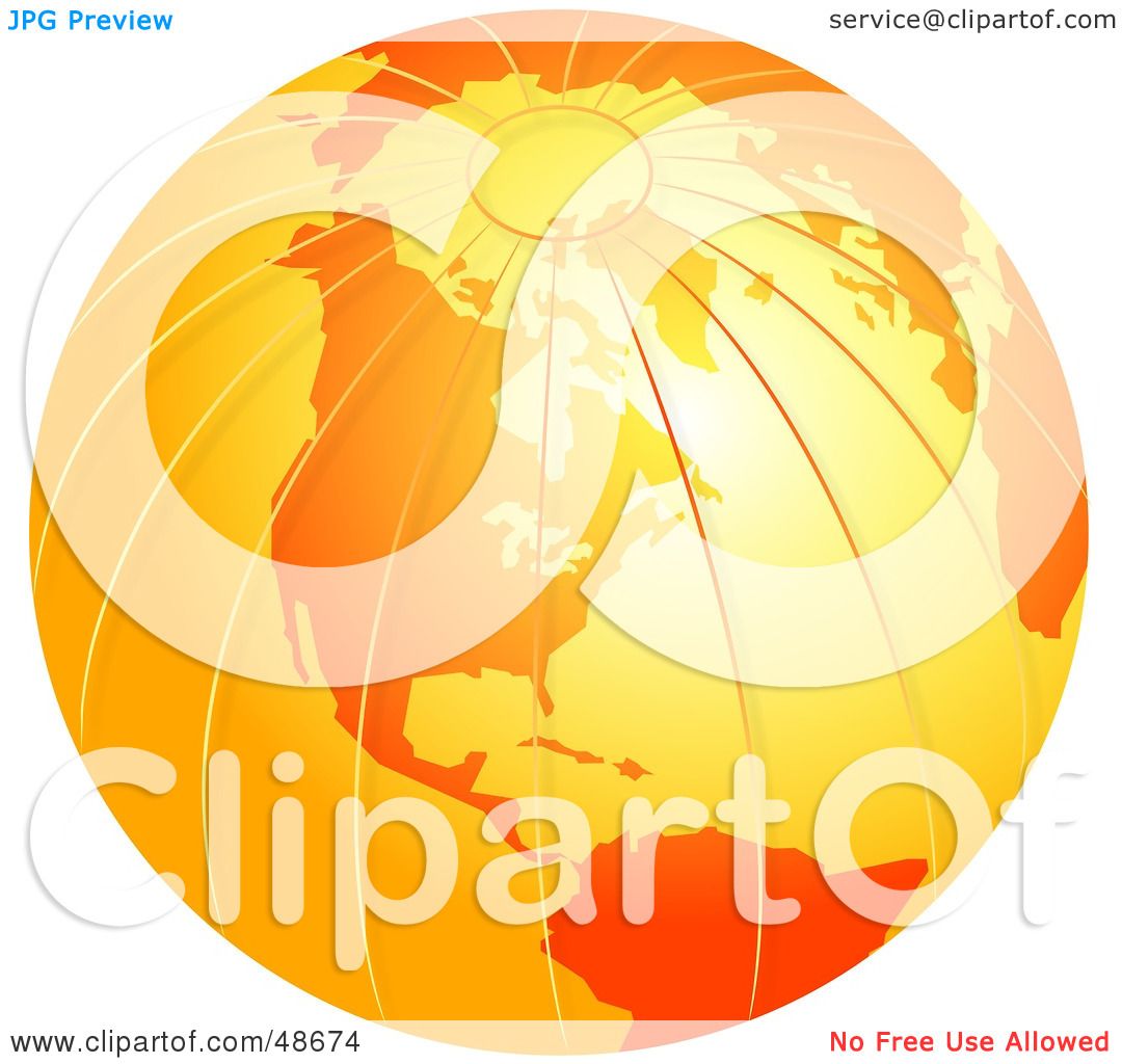Royalty Free Rf Clipart Illustration Of An Orange Globe With Textured