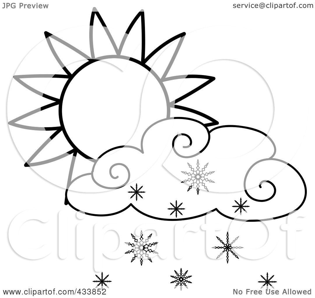 snowing clipart black and white