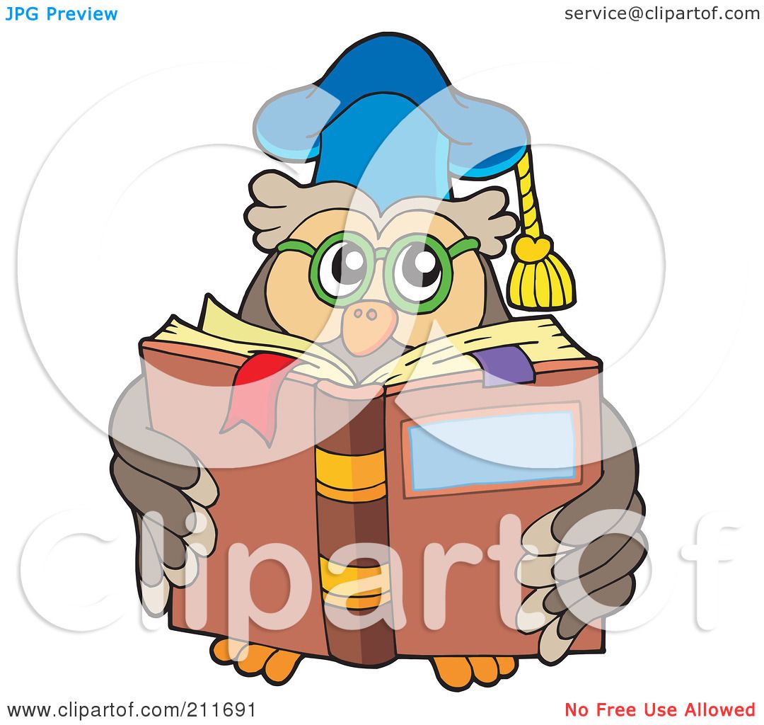 Royalty-Free (RF) Clipart Illustration of an Owl Teacher ...