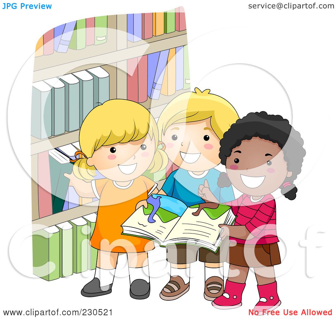 Royalty-Free (RF) Clipart Illustration of Diverse School Kids Picking ...