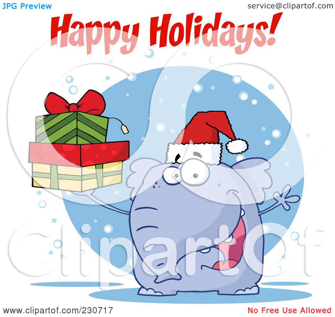 Royalty-Free (RF) Clipart Illustration of Happy Holidays ...