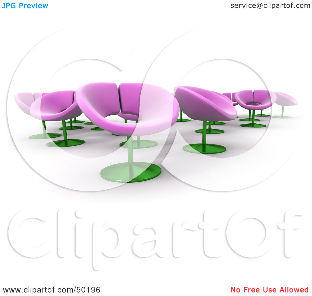 Royalty-Free (RF) Clipart Illustration of Pink and Green Flower Like