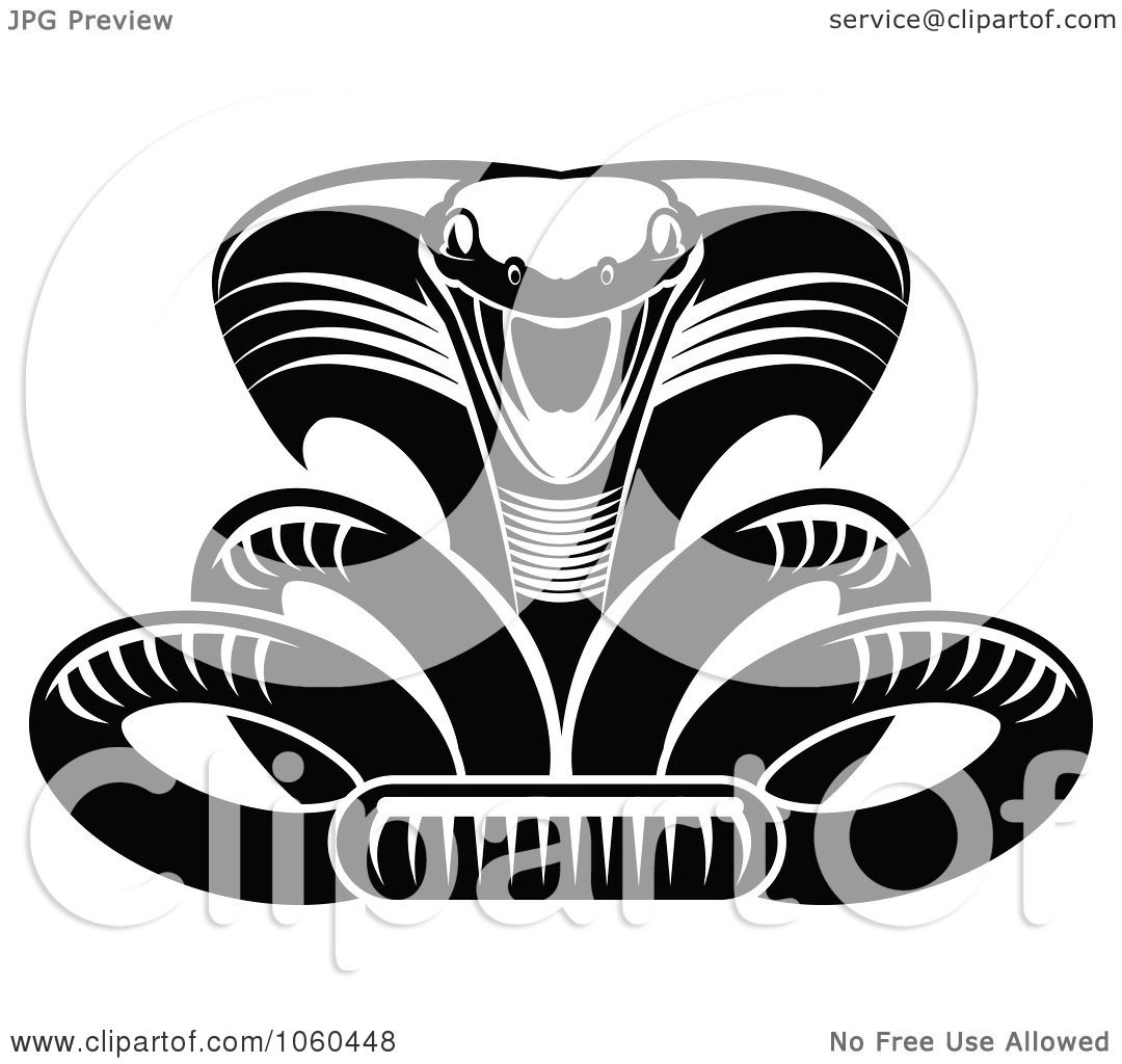 Royalty-Free Vector Clip Art Illustration of a Black And White Viper Or