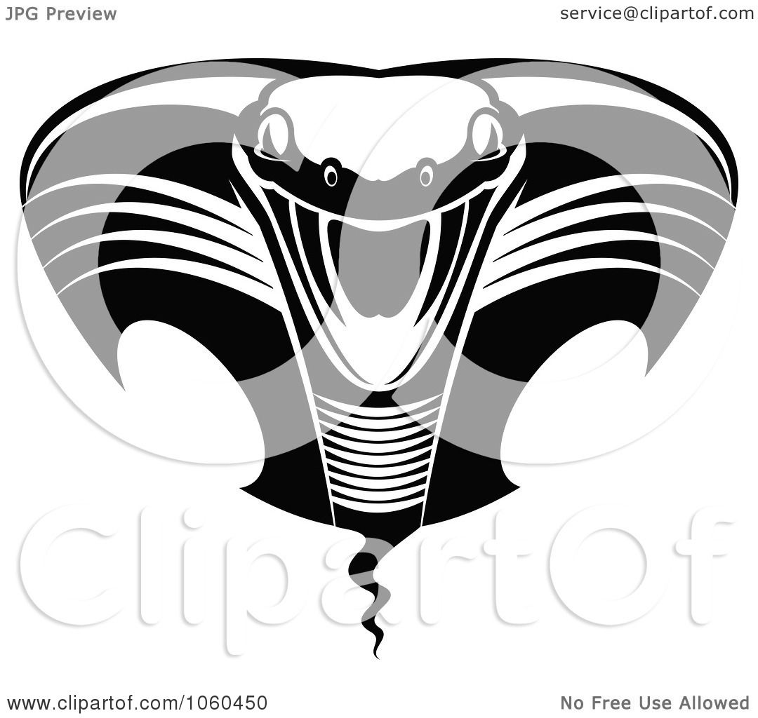 Download Royalty-Free Vector Clip Art Illustration of a Black And White Viper Or Cobra Logo - 4 by Vector ...