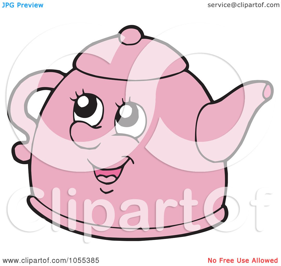 pink cartoon teapot