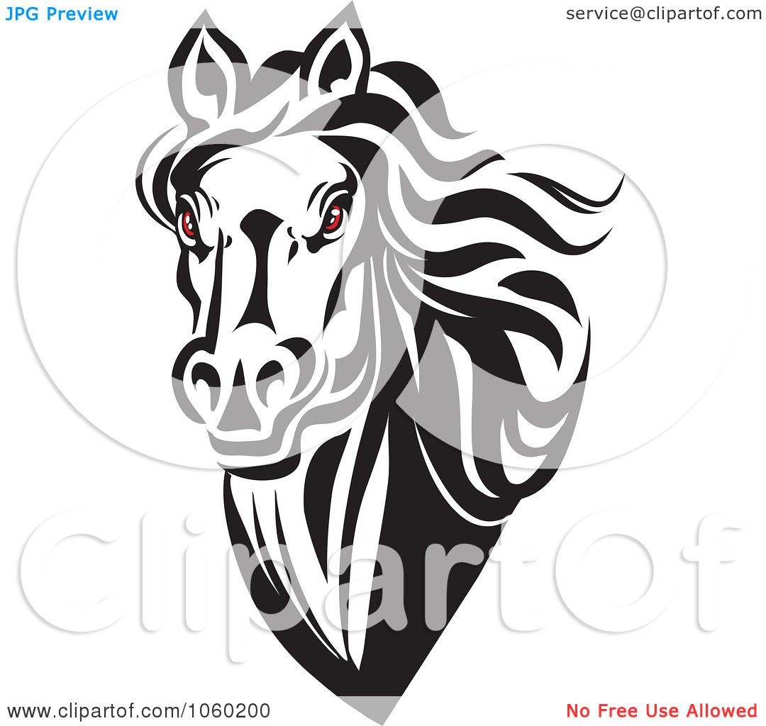 Horse head front view Royalty Free Vector Image