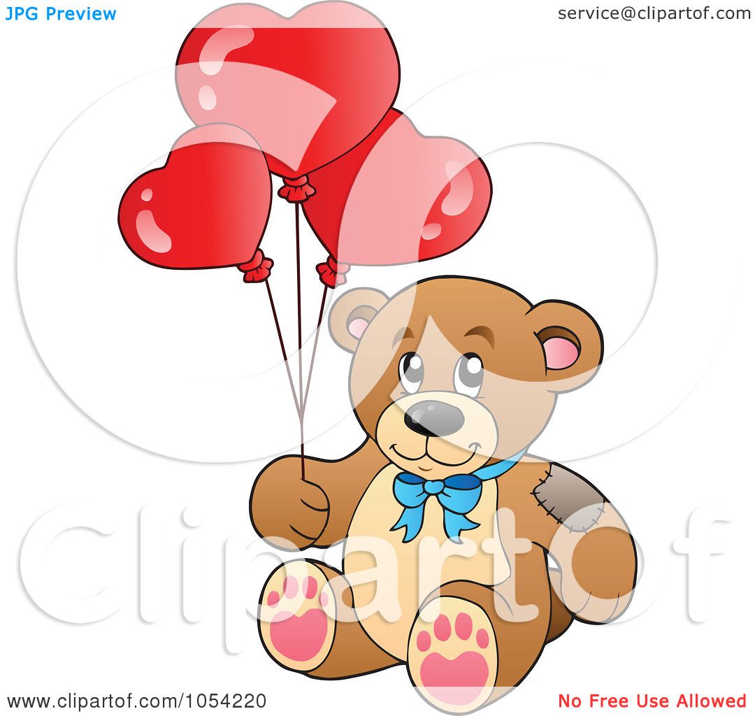 teddy bear with balloons clipart - photo #28