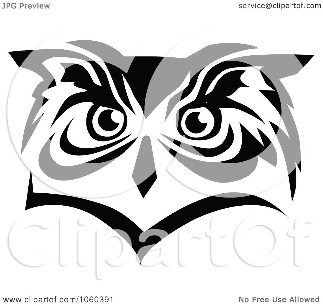 Download Royalty-Free Vector Clip Art Illustration of an Owl Face Logo - 1 by Vector Tradition SM #1060391