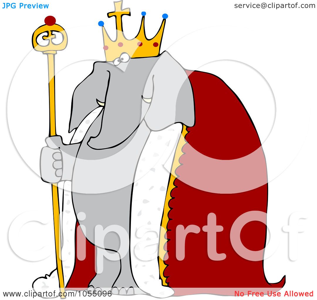 Royalty-Free Vetor Clip Art Illustration of an Elephant King by djart  #1055096