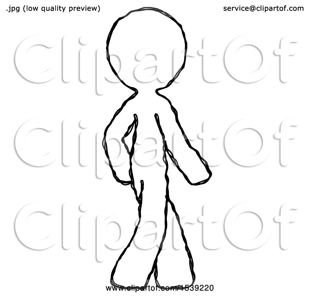 man walking away drawing