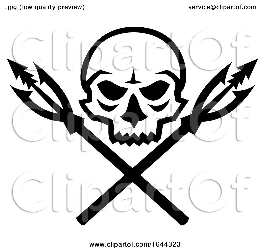 Skull-crossed-fishing-spear-fish-hook-ICON by patrimonio #1644323