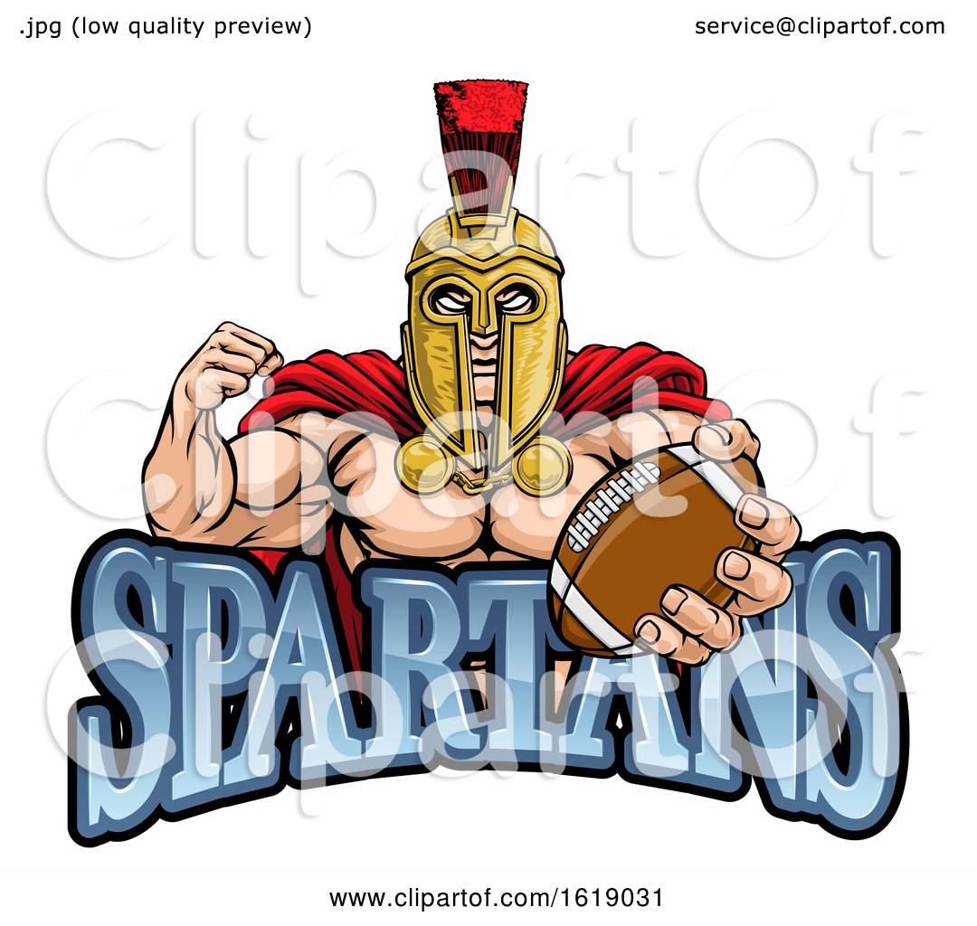 Spartan Trojan American Football Sports Mascot By Atstockillustration