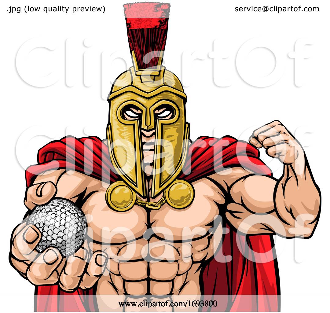 Spartan Trojan Golf Sports Mascot By Atstockillustration 1693800