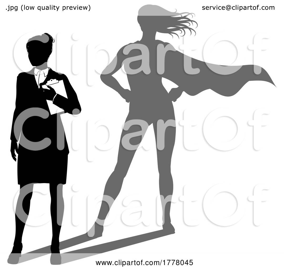 Superhero Business Woman With Super Hero Shadow By Atstockillustration 1778045 