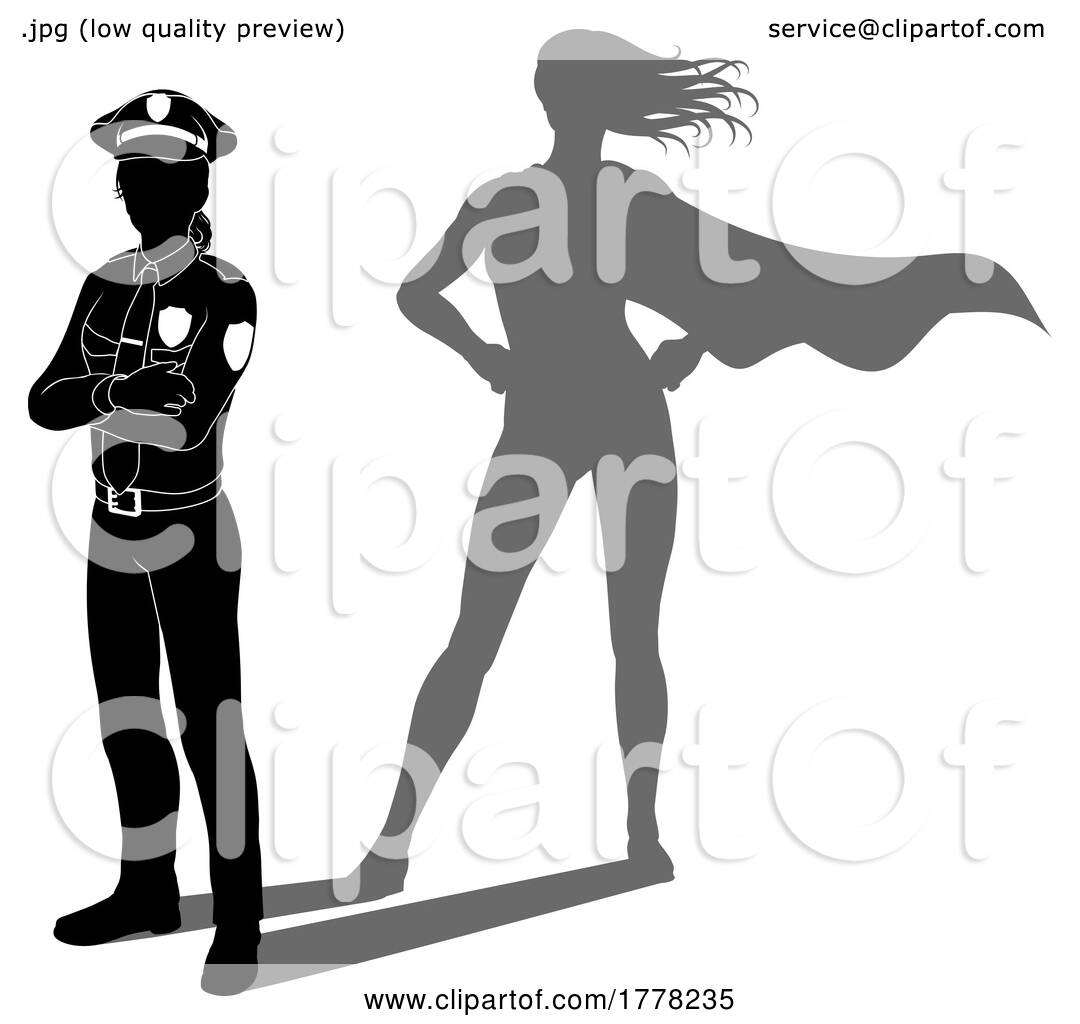 Superhero Police Woman Officer Super Hero Shadow By Atstockillustration 1778235 
