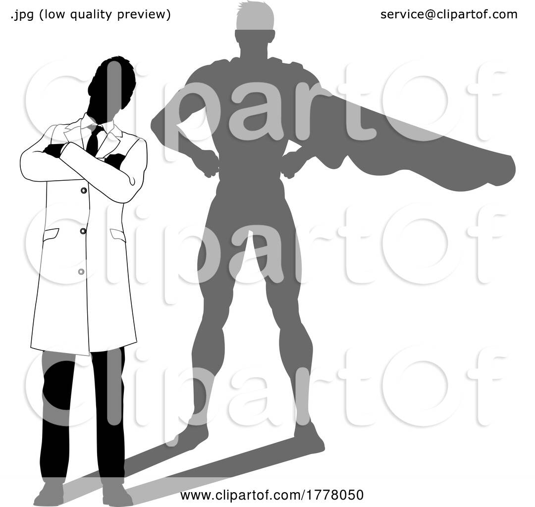 Superhero Scientist Super Hero Shadow Silhouette By Atstockillustration 1778050 