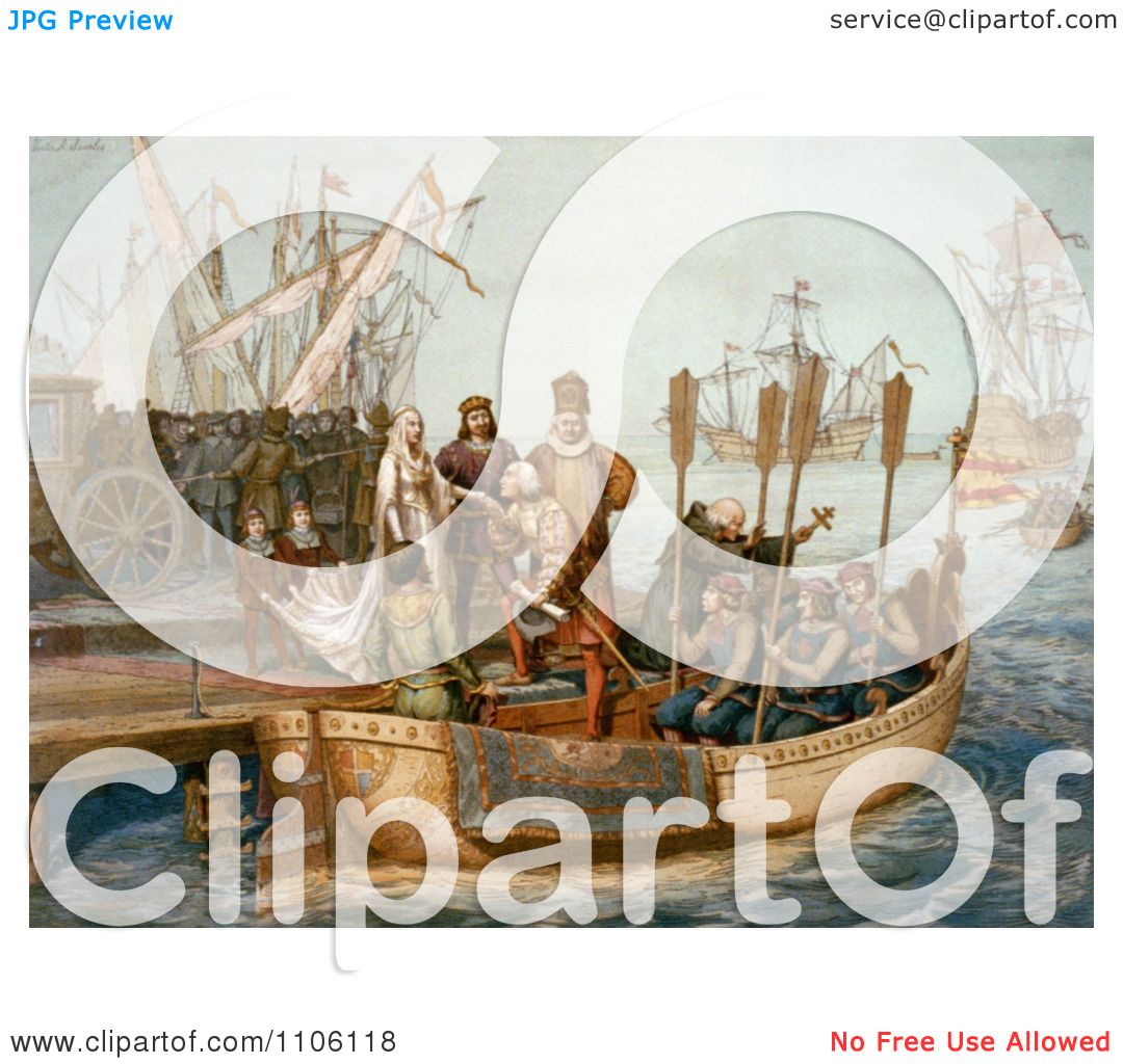 The First Voyage of Christopher Columbus - Royalty Free Historical Stock Illustration ...1080 x 1024