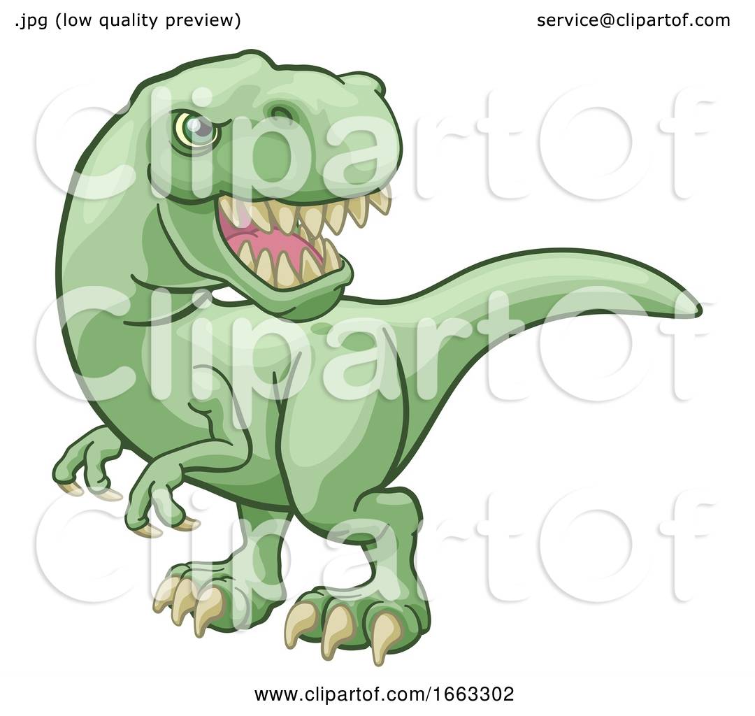 Tyrannosaurus T Rex Dinosaur Cartoon Character by AtStockIllustration  #1663302