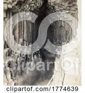 Antique Sepia Photograph Of Fingals Cave