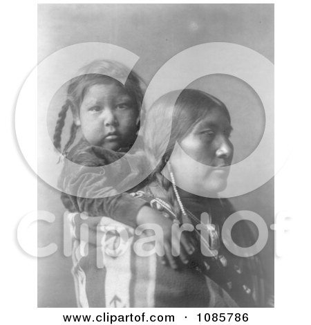 Apsaroke Indian Mother With Child on Her Back - Free Historical Stock Photography by JVPD