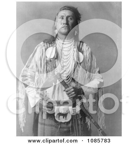 Apsaroke Native Man Holding a Tomahawk - Free Historical Stock Photography by JVPD