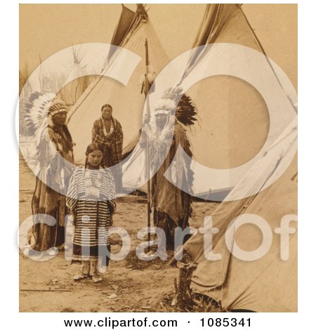 Cheyenne Indian Families Near Tipis - Free Historical Stock Photography by JVPD