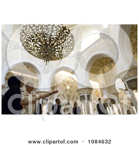 Chief Of Naval Operations Admiral Gary Roughead Standing In A Gorgeous Archaded Room Under A Chandelier While Touring The Sheika Zayed Grand Mosque In Abu Dhabi, United Arab Emirates, April 16th 2008 - Free Stock Photography by JVPD