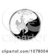 Cowboy Riding A Bucking Bronco On The Wyoming State Quarter Royalty Free Stock Photography by JVPD
