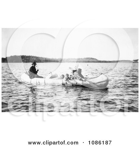 Five Ojibwa Indians in Canoe - Free Historical Stock Photography by JVPD