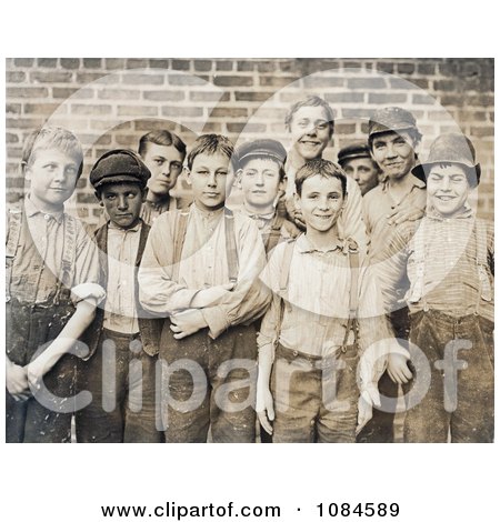 Group Of Doffer Boy Laborers At The Georgia Cotton Mill In 1909 - Free Historical Stock Photography Photography by JVPD