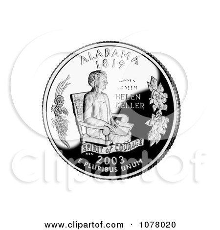 Helen Keller on the Alabama State Quarter - Royalty Free Stock Photography by JVPD