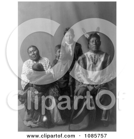 Hidatsa Indian Man Called Good Bear With His Fami - Free Historical Stock Photography by JVPD