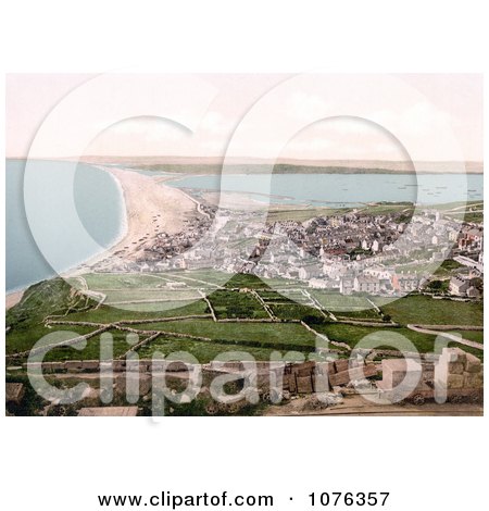 Historical Chesil Beach Bank on the Isle of Portland Dorset England UK - Royalty Free Stock Photography  by JVPD
